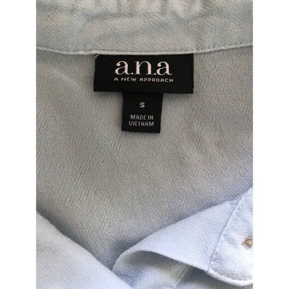 A.N.A A new approach Linen Blend Button Front Long Sleeve Drapy Shirt - Picture 4 of 8